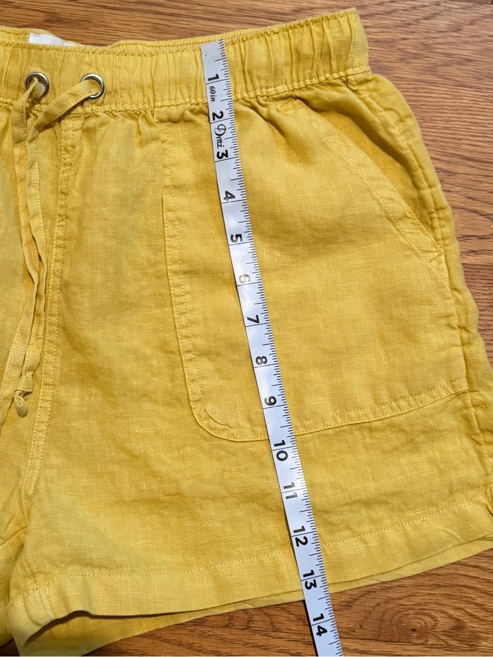 C&C California 100% Linen Yellow Drawstring Shorts – Women’s Medium - Picture 6 of 7